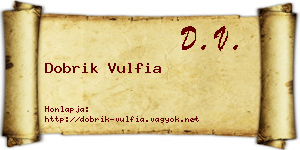Dobrik Vulfia névjegykártya